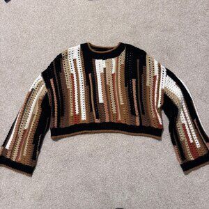 12th Tribe - L - Multicolored Cropped Sweater